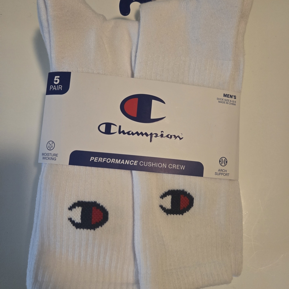Champion Men's Athletic Crew Socks with Logo